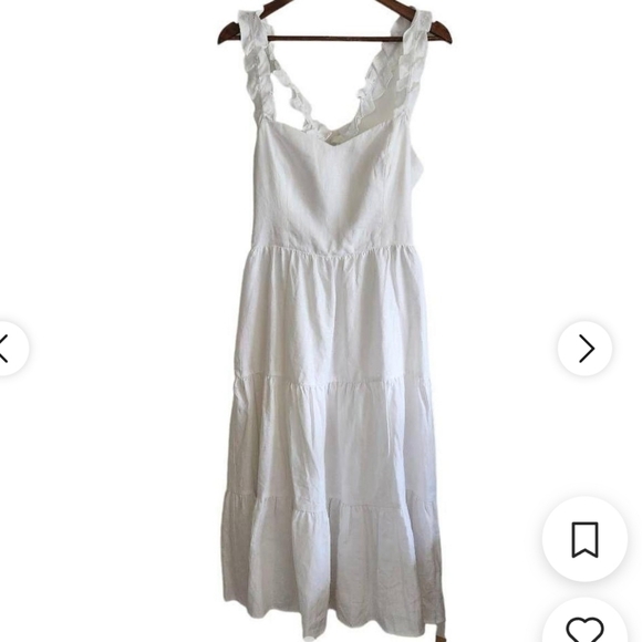 Reformation Montecito Linen Dress 10 White - Picture 2 of 6